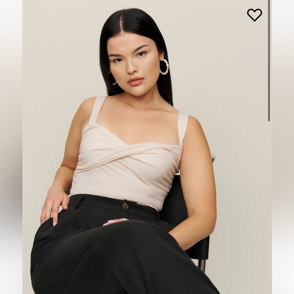 REFORMATION Anine Knit Top in ivory